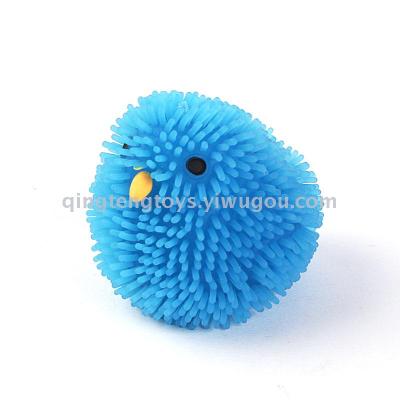 Manufacturer direct selling TPR soft plastic flash toy flash small chicken animal hair ball mini doll