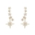 Micro-Inlaid Simple and Compact Six-Pointed Star Earrings Cold Style Earrings Real Gold Earrings