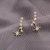 Micro-Inlaid Simple and Compact Six-Pointed Star Earrings Cold Style Earrings Real Gold Earrings