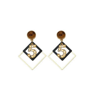 Suitable for Winter Leopard Print Earrings Exaggerated Long Earrings Korean Temperamental Earrings Women's Popular Autumn and Winter Plush Earrings