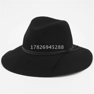 Manufacturers direct selling 100% pure wool folding hat simple European and American fashion cowhide men's and women's wool hats