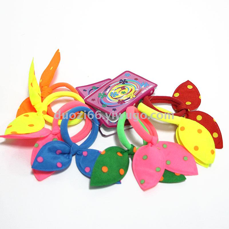 韩版饰品可爱头饰弹力皮筋简约布艺发绳兔耳朵发圈赠品小礼品