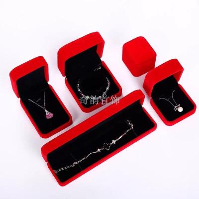 High-End Jewelry Flannel Jewelry Box Ornament Storage Box Ring Necklace Bangle Bracelet Pendant Fashion Box Wholesale