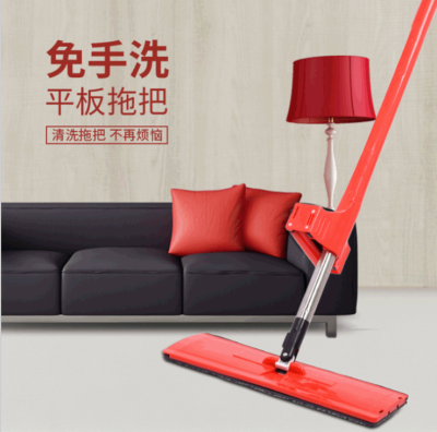 Magic mop hand - free scraper mop stainless steel rod mop manufacturers wholesale wet and dry dual - purpose lazy mop
