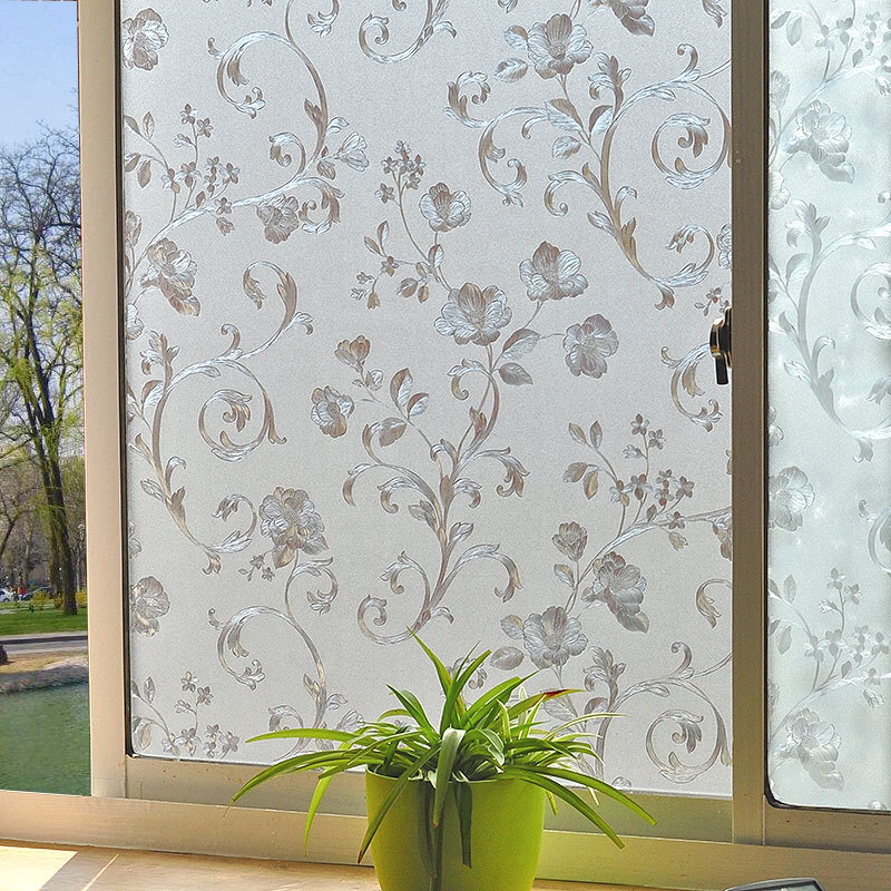 static 3d glue-free window paper heat insulation sunscreen toilet window sticker transparent opaque frosted glass sticker