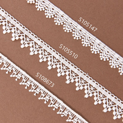 Factory Direct Sales Polyester Embroidery Milk Silk Strip Lace Clothing Accessory Laces Wholesale