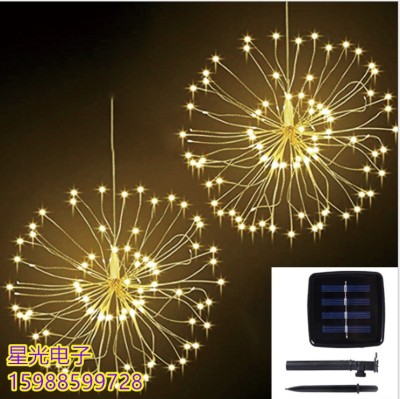 Remote Control Colorful Explosion Star Led Firework Light Copper Wire Light String DIY Various Shapes Star Battery Box String Lights