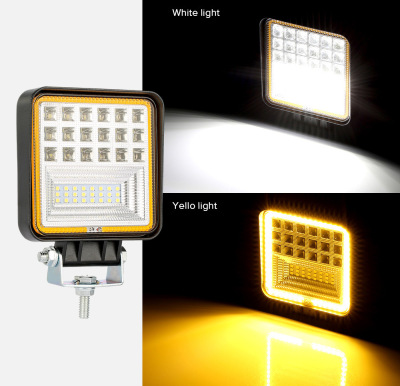 Exclusive for Cross-Border 8-60v Square Belt Aperture 42 Light 126W LED Work Light off-Road Vehicle Light Mobile Machinery Shop Truck Light