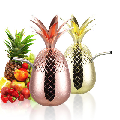 Stainless Steel Cocktail Pineapple Cup Drinking Cup American Bar Liquor Glass Stainless Steel