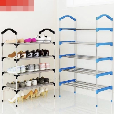 Factory Direct Sales Fashion Home Simple High Leg Stick Four-Layer/Five-Layer Shoe Rack Storage Assembled Cabinet