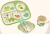 Bamboo Fiber Environmental Protection Children's Four-compartment Five-piece Tableware Set