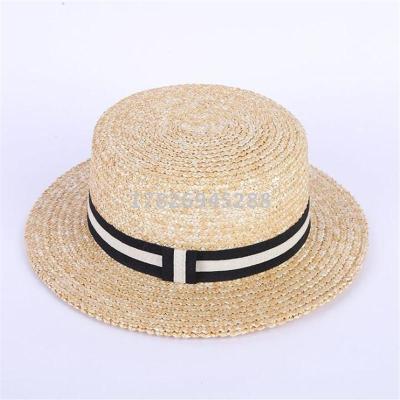 Made-to-order women's straw plait flat top flat eaves hat beach hat hat wholesale