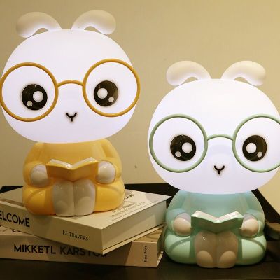 Cute Bunny Bedside Night Light Plug-in Bedroom Cozy Nursing Light Decorative Table Lamp Night Children's Room 61