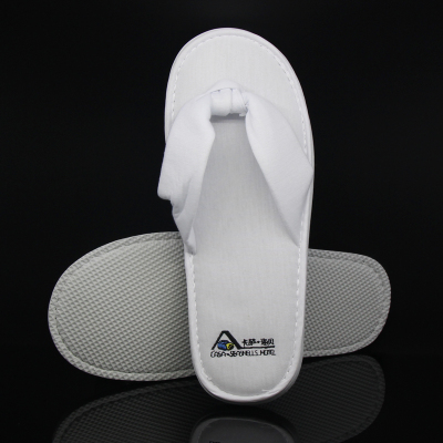 Low MOQ Cheapest Open Toe Hotel Slippers with custom Logo
