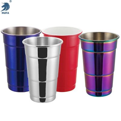 16Oz Stainless Steel Shot Glass Sprayed Enamel Color Beer Steins Beer Cup Portable Cup Carry-on Cup