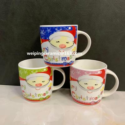Custom logo coffee cup ceramic christmas mug with spoon tumbler wholesale ceramic cups 