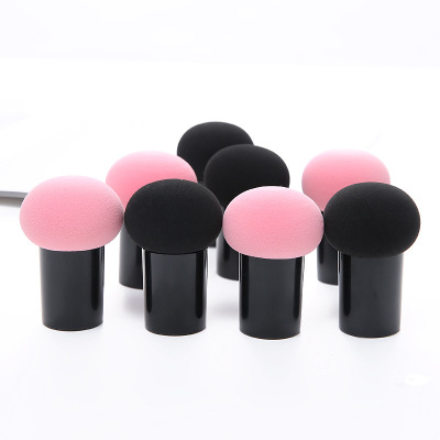 Yizhilian Factory Direct Sales BB Air Cushion Wet and Dry Black Mushroom-Shaped Haircut Puff Beauty Tools Wholesale Customization
