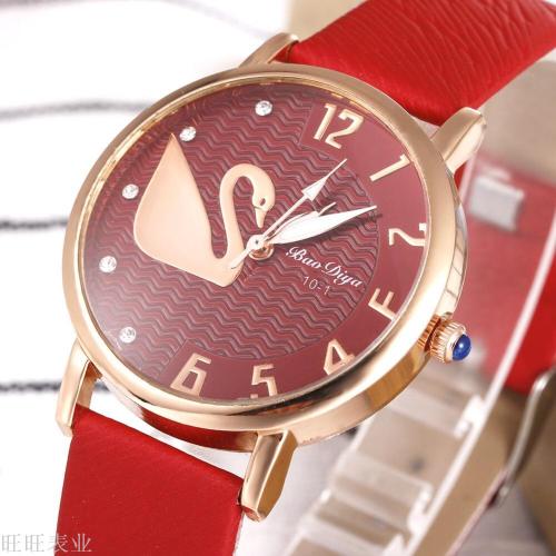 2019 Foreign Trade Popular Style Diamond Ultra-Thin Women‘s Fashion Watch Simple Student Watch Little Swan Pattern