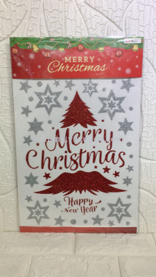 Christmas snow Santa Claus Christmas glitter Christmas decoration glass wall sticker