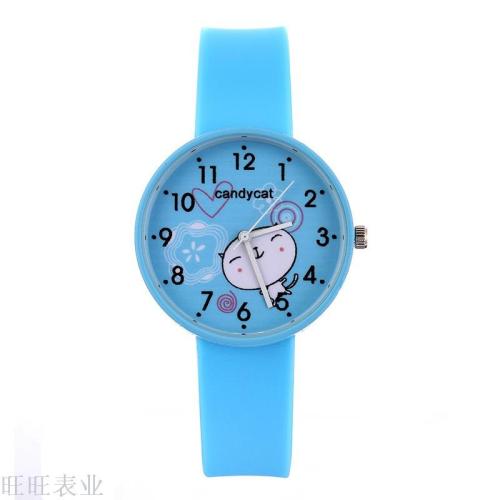 Tmall Taobao Hot Selling Simple Cartoon Children‘s Quartz Watch Casual Korean Style Silicone Strap Student Watch