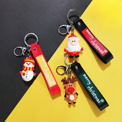 Cute Santa key chain pendant creative ornaments Christmas key accessories free gift pendant