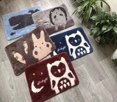 Cartoon animal floor mat super soft bibulous bathroom non-slip door mat foot pad household carpet customized