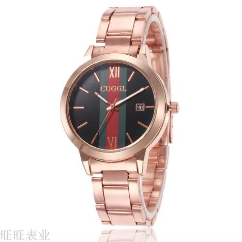 New Ladies Watch Wholesale Steel Watch Female Ornament Fashion Watch Calendar Personalized Women‘s Watch Factory Direct Sales