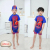 Children's swimsuit children's swimsuit cartoon character cartoon boy sun block one-piece swimsuit ice posture leaf