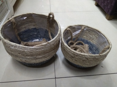 Handmade Hanging Flower Basket Storage Basket Two-Piece Set