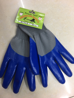 13-Pin Nitrile Rubber Semi-Hanging Labor Gloves