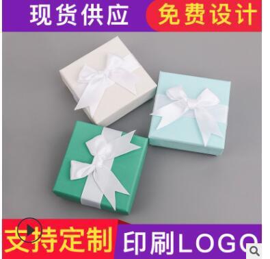 High-end jewelry necklace box bowknot packaging box silver jewelry bracelet ring box jewelry box custom LOGO