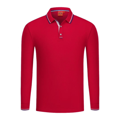 Spot Supply High-Grade Mercerized Cotton Long-Sleeved Polo Shirt Printed Logo Yiwu Overalls