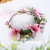Bridal wedding hair accessories pink lace flower headband handmade fabric photo tiara