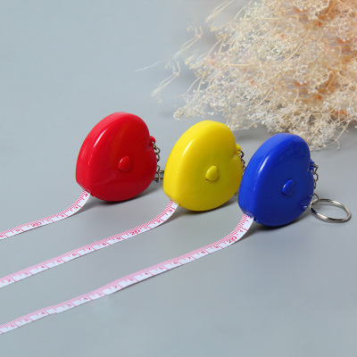 Three-color fan your tape measure automatic retractable tape measure 1.5m creative heart-shaped small tape measure soft ruler small gift