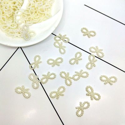 Manufacturers direct ABS series bow knot imitation pearl 10*18mm phone case patch accessories
