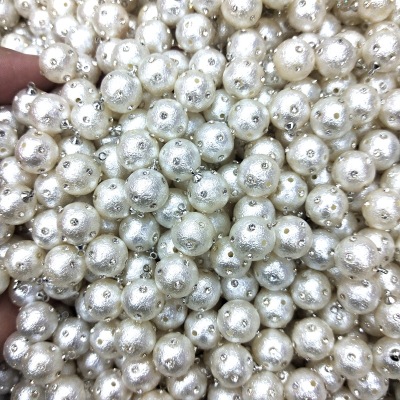 Manufacturers direct selling manual diy15mm diamond set ABS imitation pearl jewelry accessories wholesale