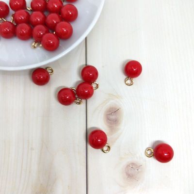 Factory direct selling 8-16mm abs round cherry red imitation pearl pendant accessories wholesale clothing accessories