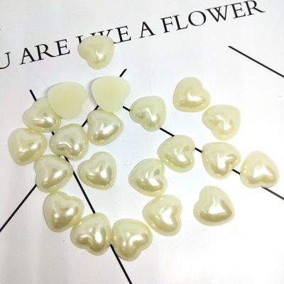 Manufacturers direct supply ABS imitation pearl half heart heart phone patch accessories