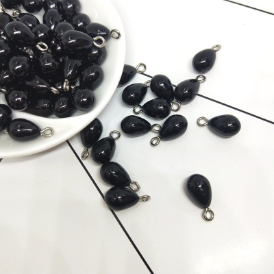 Manufacturers direct selling low price supply 10*14mmABS water drop imitation pearl black pendant accessories wholesale