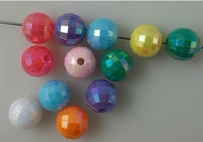 DIY acrylic solid color beads candy beads 96 cut face AB color earth beads 6MM woven doll hook package material beads