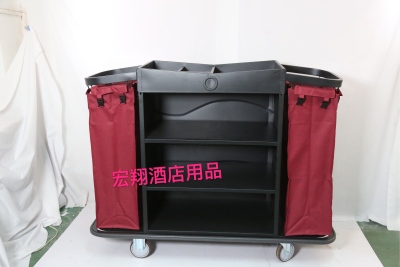 Hongxiang plastic heavy cloth grass cart service cart room cleaning trolley work cart