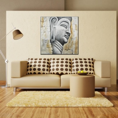 AliExpress Hot Sale European and American Retro Style Handmade Craft Oil Painting Mural Living Room Background Wall Decoration a Buddhist Painting