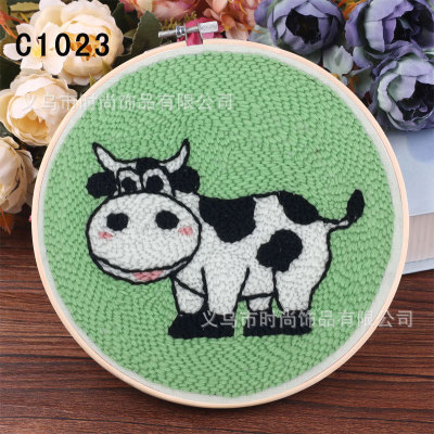 Factory Direct Sales Sewing Kit Handmade DIY Fabric European Embroidery Material Package Kit Simple Poke Embroidery Chop Embroidery