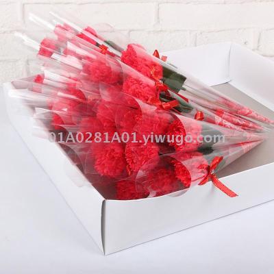 Wholesale high quality soapy soap with diamonds single carnation women promote mother's day gifts