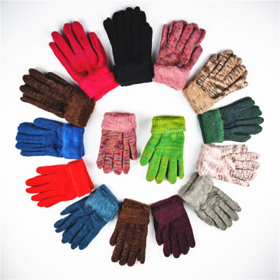 Add fleece runjiang river street stall 5 yuan model imitation cashmere gloves gifts winter add fleece loves wholesale