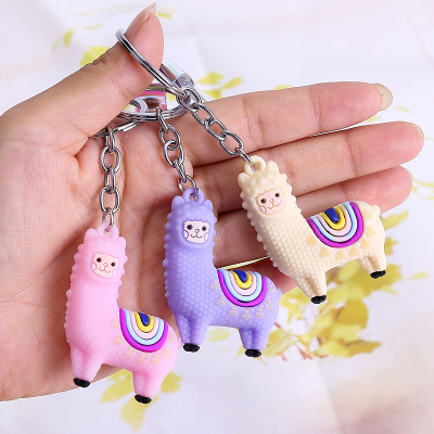 Cartoon creative alpaca key pendant cute bag pendant accessories gift