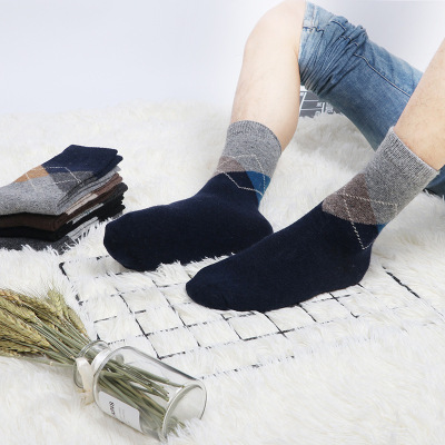 Autumn and Winter Angora Wool Socks Men's Japanese and Korean College Style Casual Men's Socks Winter Mid-Calf Wool Socks Factory Wholesale