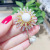 2018 New Rotating Zircon Pearl Dandelion Chafer Brooch Women's Cardigan Pendant Clothing Accessories Corsage