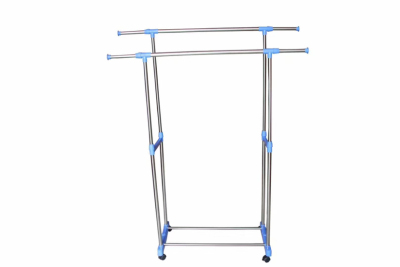 Double pole stainless steel clotheshorse