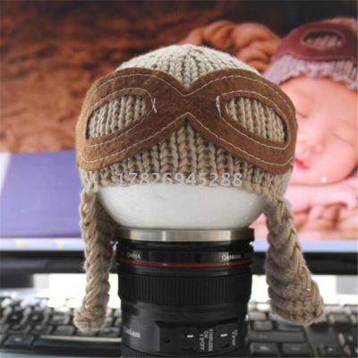 Air force cap new hand-knitted baby glasses handsome Air force cap hot style
